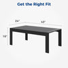 Yeah Depot - All-Weather Aluminum Outdoor Coffee Table, Modern Coffee Table for Outside, Rectangle Patio Coffee Table-Black