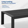 Yeah Depot - All-Weather Aluminum Outdoor Coffee Table, Modern Coffee Table for Outside, Rectangle Patio Coffee Table-Black