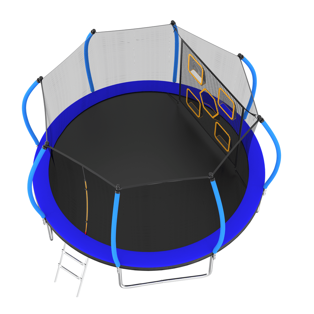 Yeah Depot - 14FT Trampoline with Enclosure - Recreational Trampolines with Ladder, ASTM Approval Outdoor Trampoline for Kids