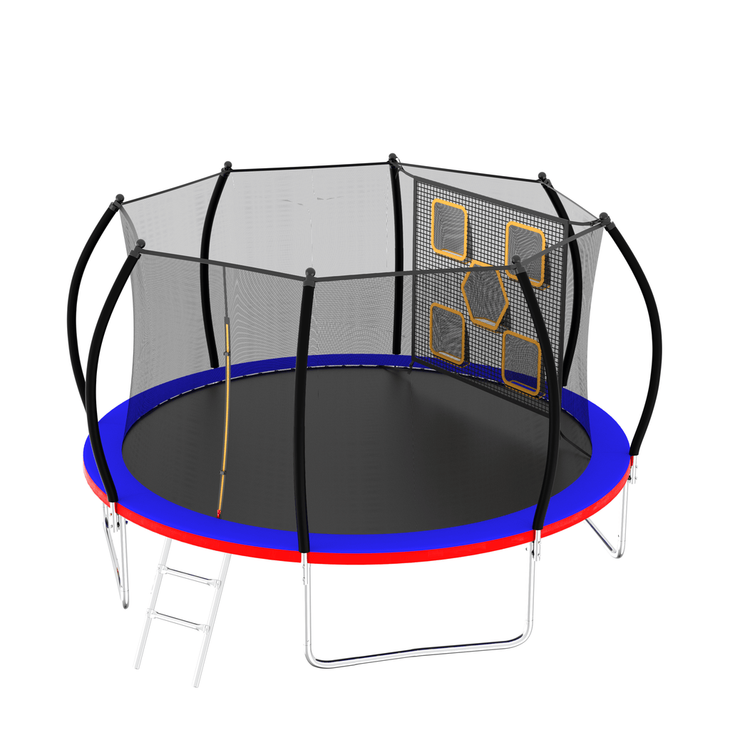 Yeah Depot - 14FT Trampoline, Outdoor Trampolines for Kids and Adults, Recreational Trampoline with Enclosure Net & Ladder, Round Trampoline ASTM Approved