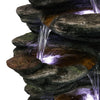 Rcosy - 40inches High Rocks Outdoor Cascading Waterfall with LED Lights