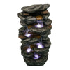 Rcosy - 40inches High Rocks Outdoor Cascading Waterfall with LED Lights