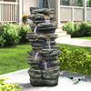 Rcosy - 40inches High Rocks Outdoor Cascading Waterfall with LED Lights