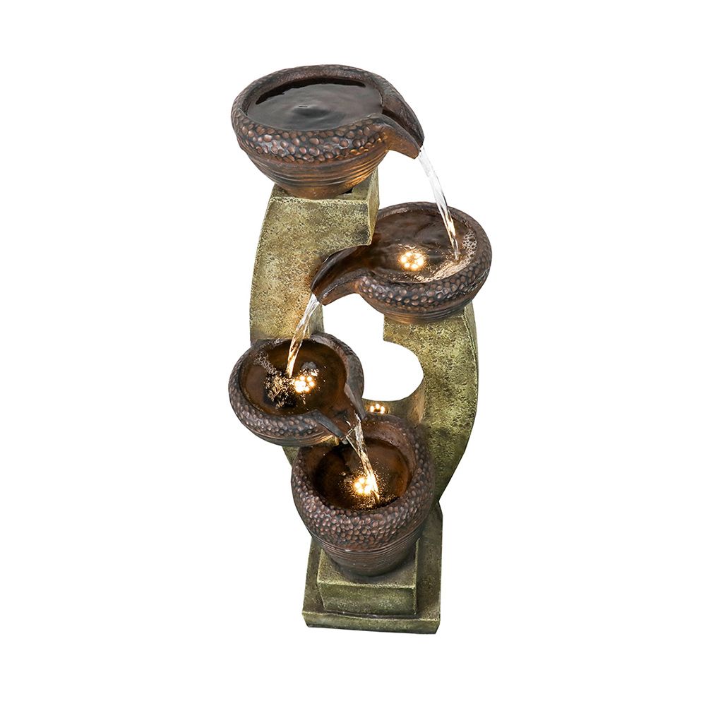 Rcosy - 40inches Tall Modern Outdoor Fountain - Outdoor Garden Fountain with Contemporary Design for Garden, Patio Decor