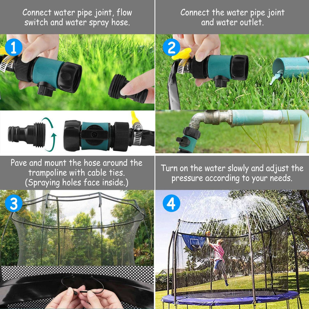 Eggracks by Global Phoenix - Kids Trampoline Sprinkler Outdoor Water Park Sprinkler for Kids Outdoor Water Game Toys