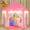 Rcosy - Outdoor Indoor Portable Folding Princess Castle Tent Kids Children Funny Play Fairy House Kids Play Tent(Warm LED Star Lights)