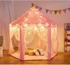 Rcosy - Outdoor Indoor Portable Folding Princess Castle Tent Kids Children Funny Play Fairy House Kids Play Tent(Warm LED Star Lights)