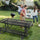Yeah Depot - 6 ft. Rectangular Outdoor Steel Picnic Table with umbrella pole in Black