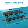 Yeah Depot - 6 ft. Rectangular Outdoor Steel Picnic Table with umbrella pole in Black