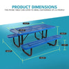Yeah Depot - 6 ft. Rectangular Outdoor Steel Picnic Table with umbrella pole in Blue