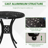 Yeah Depot - Outsunny 30'' Round Patio Dining Table with Umbrella Hole, Antique Cast Aluminum Outdoor Bistro Table Only, Black