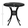 Yeah Depot - Outsunny 30'' Round Patio Dining Table with Umbrella Hole, Antique Cast Aluminum Outdoor Bistro Table Only, Black