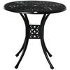 Yeah Depot - Outsunny 30'' Round Patio Dining Table with Umbrella Hole, Antique Cast Aluminum Outdoor Bistro Table Only, Black