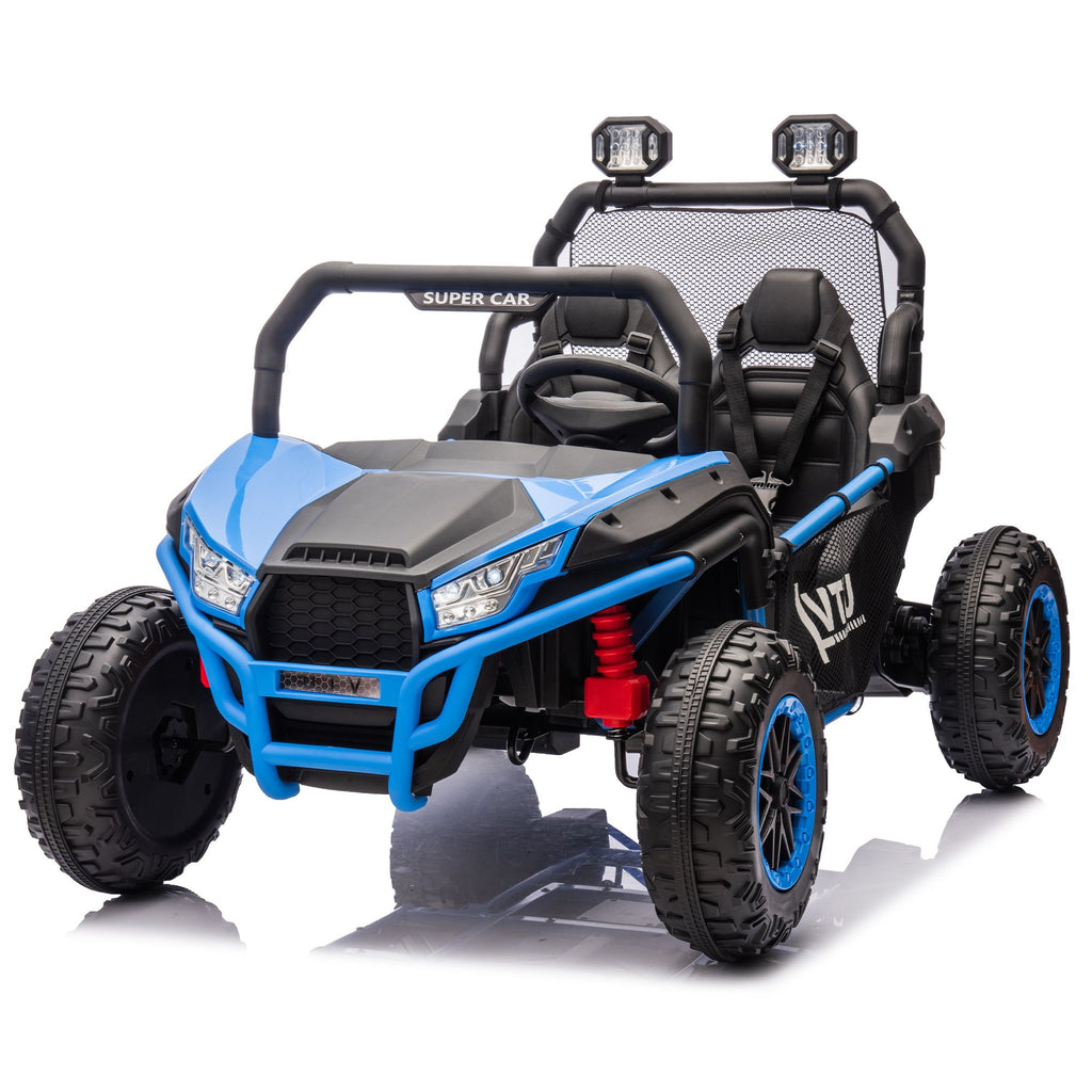 Yeah Depot - 24V Two-seater Kids Ride On UTV W/Parents Control,400W Super Power,Four-wheel suspension,LED Light with Rear searchlight,Bluetooth,MP3,Music,Rear storage space,Speeds 3.73-4.97MPH for Kids aged 3+.