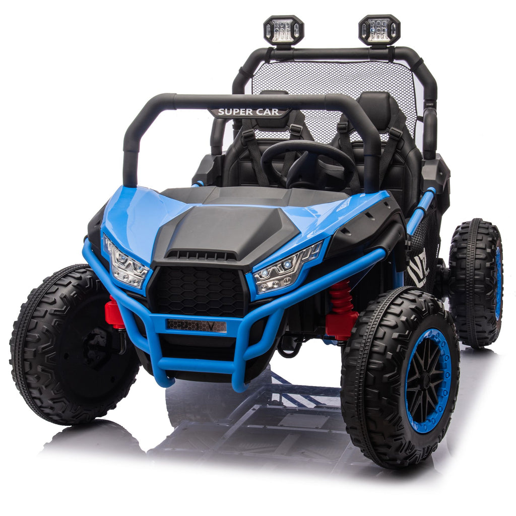 Yeah Depot - 24V Two-seater Kids Ride On UTV W/Parents Control,400W Super Power,Four-wheel suspension,LED Light with Rear searchlight,Bluetooth,MP3,Music,Rear storage space,Speeds 3.73-4.97MPH for Kids aged 3+.
