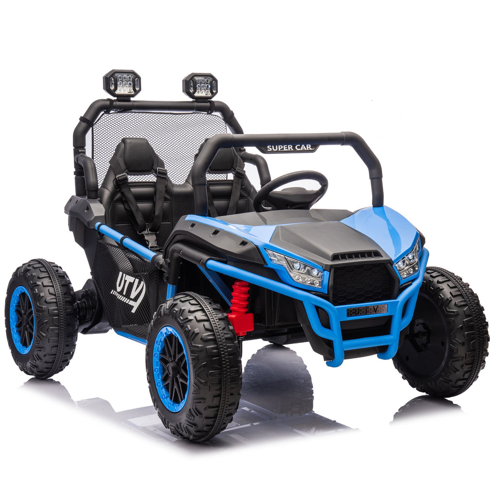 Yeah Depot - 24V Two-seater Kids Ride On UTV W/Parents Control,400W Super Power,Four-wheel suspension,LED Light with Rear searchlight,Bluetooth,MP3,Music,Rear storage space,Speeds 3.73-4.97MPH for Kids aged 3+.