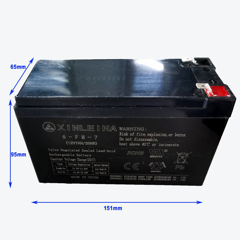 Yeah Depot - 12v 7Ah Battery for Kids Ride on car, Valve Regulated Lead-Acid Rechargeable Battery,Rechargeable Replacement Battery for Kids Ride ons