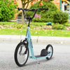 Yeah Depot - Aosom Youth Scooter, Teens Kick Scooter, Adjustable Handlebar Ride On Toy for 5+ with 16'' Front and 12'' Rear Dual Brakes Inflatable Wheels, Blue