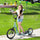 Yeah Depot - Aosom Youth Scooter, Teens Kick Scooter, Adjustable Handlebar Ride On Toy for 5+ with 16'' Front and 12'' Rear Dual Brakes Inflatable Wheels, Blue