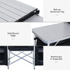 Yeah Depot - Outsunny Aluminum Portable Camping Kitchen Fold-Up Cooking Table With Windscreen and 3 Enclosed Cupboards for BBQ, Party, Picnics, Backyards