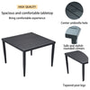 Yeah Depot - Outdoor Patio Aluminum 40''x40'' Square Dining Table with Tapered Feet & Umbrella Hole, Ember Black