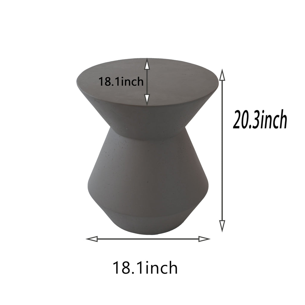 Yeah Depot - Decorative Garden Stool, 17.75'' H Modern Heavy Duty Patio Sturdy Faux Terrazzo Accent Table Side Table Plant Table for Indoor Outdoor, Faux White