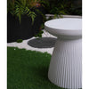 Yeah Depot - Decorative Garden End Table, 20.3'' H Modern Heavy Duty Patio Sturdy Faux Terrazzo Accent Table Side Table Plant Table for Indoor Outdoor, Faux White