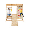 Yeah Depot - Toddler Indoor Wooden Gym 8 in 1 Indoor Playground Climbing Toy Set with Slide Swing Climbing Net Rings, Kids Indoor Playground Climbing Toys
