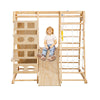 Yeah Depot - Toddler Indoor Wooden Gym 8 in 1 Indoor Playground Climbing Toy Set with Slide Swing Climbing Net Rings, Kids Indoor Playground Climbing Toys