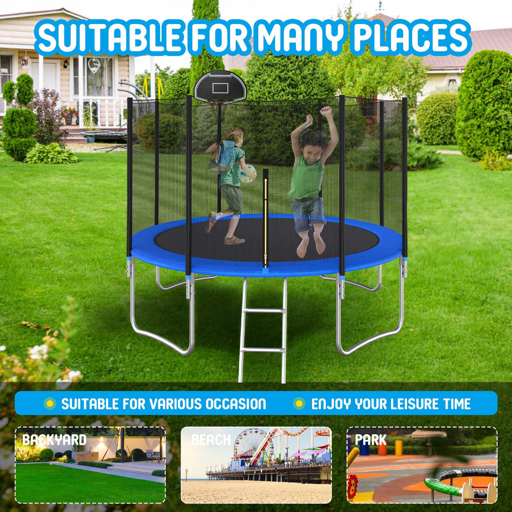 Yeah Depot - 120CM TRAMPOLINE OUTSIDE SAFETY NET WITH BASKETBALL HOOP