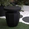 Yeah Depot - Decorative Garden End Table, 20.3'' H Modern Heavy Duty Patio Sturdy Faux Terrazzo Accent Table Side Table Plant Table for Indoor Outdoor