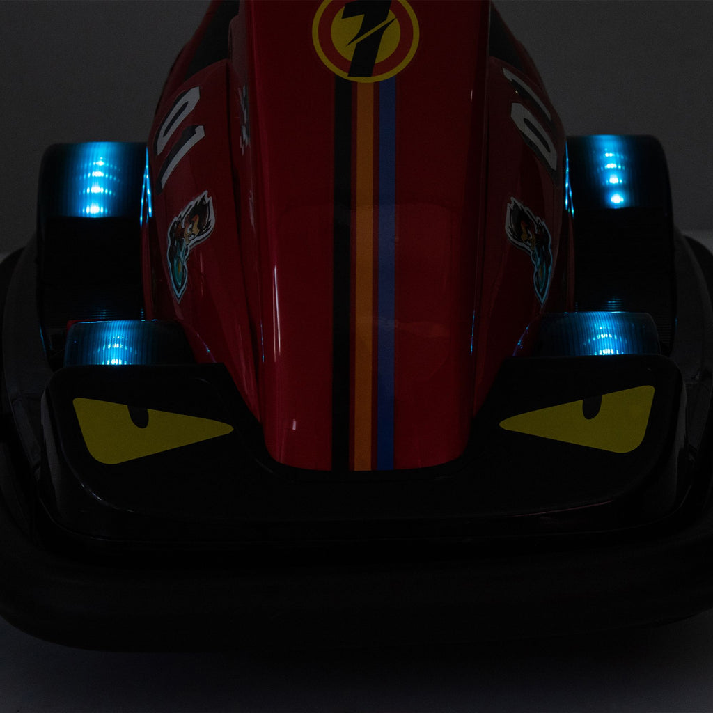 Yeah Depot - 12V Kids Ride On Motor Bumper Car,integrating system,Rotate 360 degrees in place,Collision triggers sound effects and lights,Four-wheel waterfall light,Cute appearance design for kids aged 3-5.