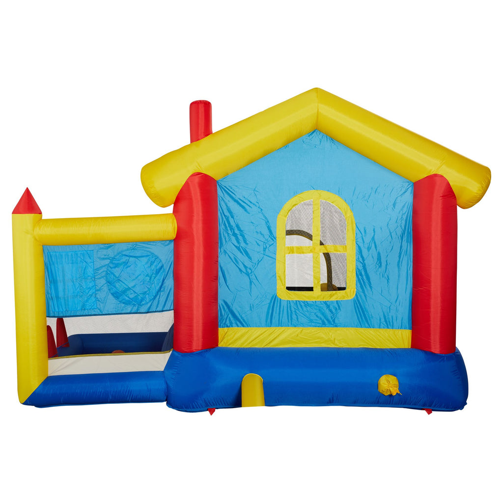 Yeah Depot - 8 in 1 Inflatable Bounce House with Blower Basketball Hoop Ocean Balls Ring-toss Game Target and Sticky Ball Game for Kids