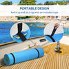 Yeah Depot - Soozier 12' x 5' Lily Pad Floating Mat with Cup Holder Table, 3-Layer Portable Roll-Up Water Mat Float Dock for 2-3 People, on Lake, River, Beach, Swimming Pool, Green