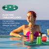 Yeah Depot - Soozier 12' x 5' Lily Pad Floating Mat with Cup Holder Table, 3-Layer Portable Roll-Up Water Mat Float Dock for 2-3 People, on Lake, River, Beach, Swimming Pool, Green