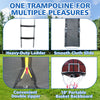 Yeah Depot - 10FT Trampoline with Enclosure - Recreational Trampolines with Ladder and Anti Rust Coating, Pumpkin-shaped Trampoline with Slide and Basket Board, ASTM Approval Outdoor Trampoline for Kids