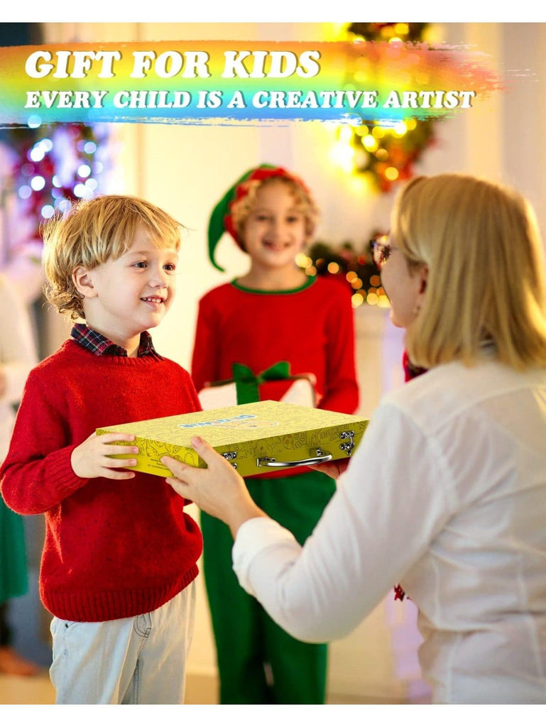 Kai Sheng Rui Store - Dinosaur Art Box-Dinosaur art kits are included in this portable, high-quality box. The nice and fun cover attracts kids and inspires them to get their hands dirty. Every child is a little artist!