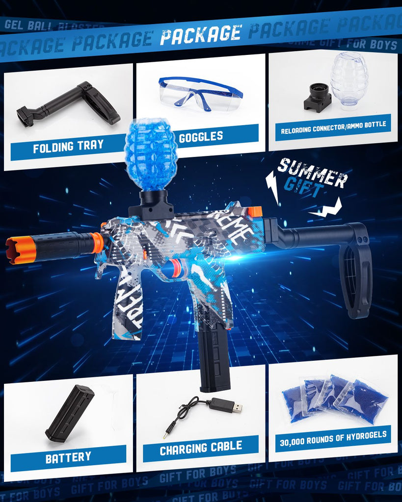 Kai Sheng Rui Store - Electric Gel Ball Blaster, High-Speed Gelfire Blaster for Orbeez with 30000 Gel Rounds and Eyewear, Splatter Ball Toys for Outdoor Shooting Game Party Gift Ages 14 & Up, Red Sentinel
