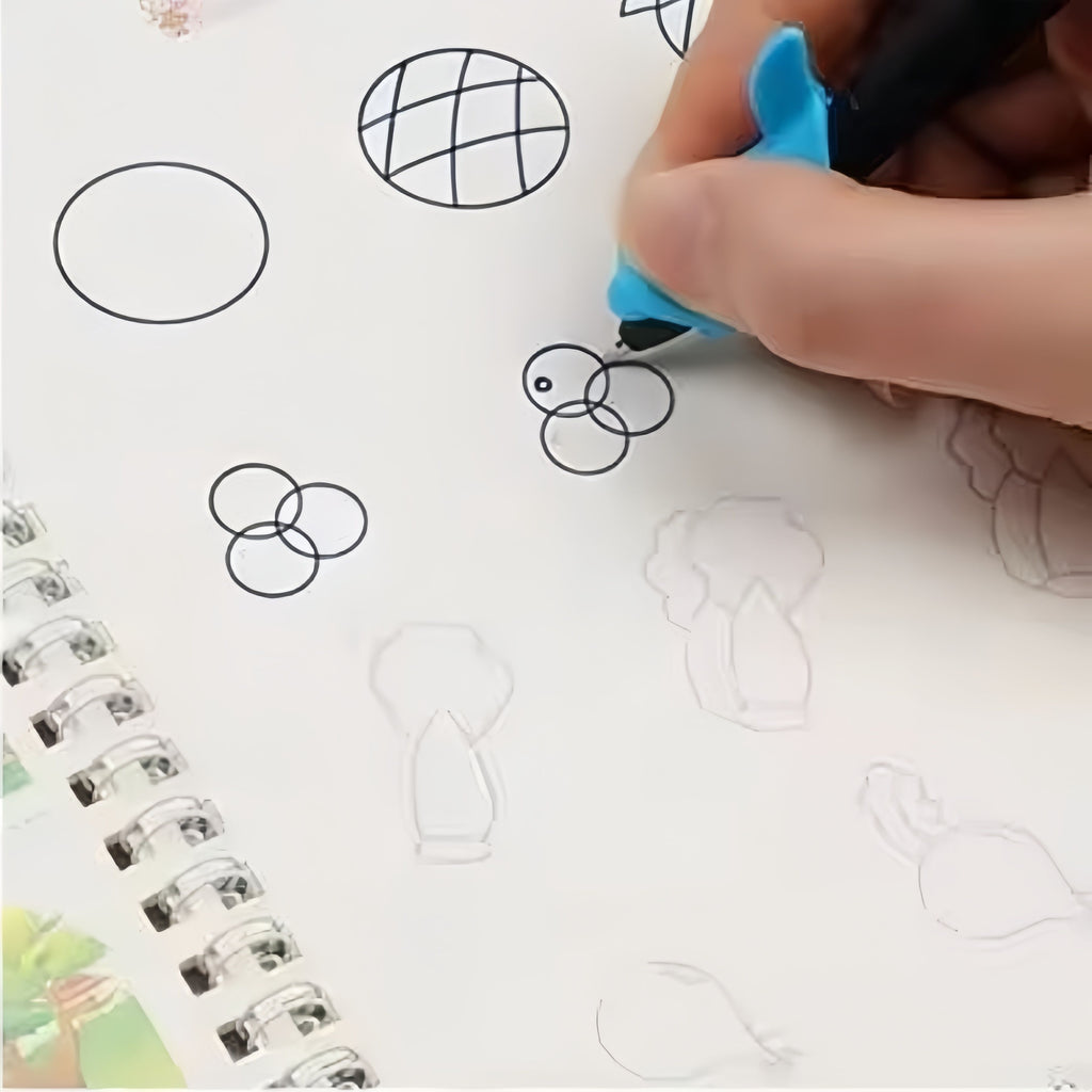BOMING - Early Education Magic Copybook Reusable Handwriting Practice  Kids Drawing Ink Workbook Children Pen Control Training Writing Drawing Educational Toy