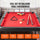 VEVOR Billiards Table, 7 ft Pool Table, Portable Foldable Space-Saving Table, Billiard Table Set Includes Balls, Cues, Chalks and Brush, Black with Red Cloth, Perfect for Family Game Room Kids Adults