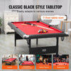 VEVOR Billiards Table, 7 ft Pool Table, Portable Foldable Space-Saving Table, Billiard Table Set Includes Balls, Cues, Chalks and Brush, Black with Red Cloth, Perfect for Family Game Room Kids Adults