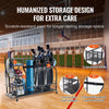 VEVOR Golf Storage Garage Organizer, 3 Golf Bag Stand Holder and Other Sports Equipment Storage Rack, Rolling Ball Cart on Wheels, Outdoor Sport Gear and Toy Storage with Baskets & Hooks, Steel, Black