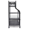 VEVOR Golf Storage Garage Organizer, 3 Golf Bag Stand Holder and Other Sports Equipment Storage Rack, Rolling Ball Cart on Wheels, Outdoor Sport Gear and Toy Storage with Baskets & Hooks, Steel, Black
