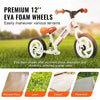 VEVOR Toddler Balance Bike, 12'' Carbon Steel Kids Bike with Adjustable Seat & Handlebar, EVA Foam Tires, No Pedal Kids Balance Bicycle Gift for 1-5 Years Boys Girls, 55LBS Support