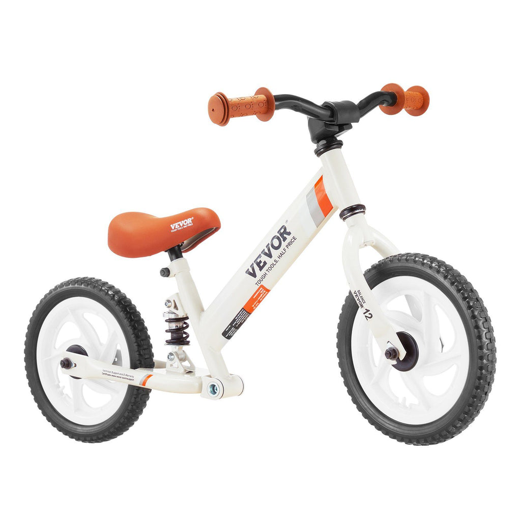 VEVOR Toddler Balance Bike, 12'' Carbon Steel Kids Bike with Adjustable Seat & Handlebar, EVA Foam Tires, No Pedal Kids Balance Bicycle Gift for 1-5 Years Boys Girls, 55LBS Support