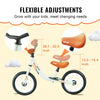 VEVOR Toddler Balance Bike, 12'' Lightweight Aluminum Alloy Kids Bike with Adjustable Seat & Handlebar, EVA Foam Tires, No Pedal Kids Balance Bicycle Gift for 1-5 Years Boys Girls, 55LBS Support