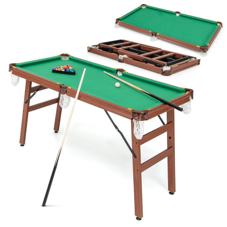 Hooya Imp.& Exp. - Folding Portable Billiards Table Game Set with Adjustable Foot Levelers