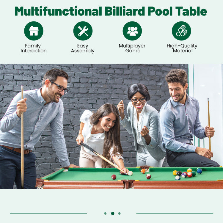 Hooya Imp.& Exp. - Folding Portable Billiards Table Game Set with Adjustable Foot Levelers