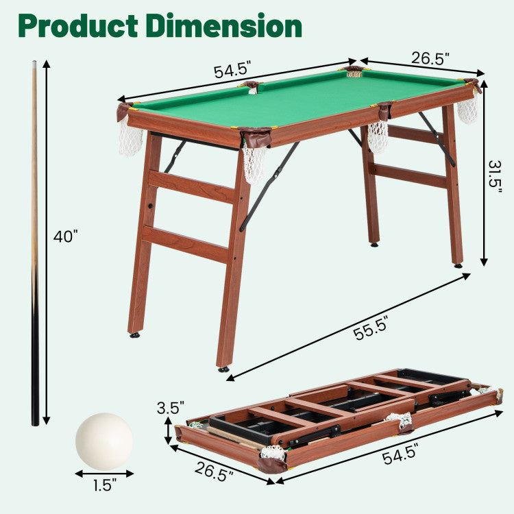 Hooya Imp.& Exp. - Folding Portable Billiards Table Game Set with Adjustable Foot Levelers
