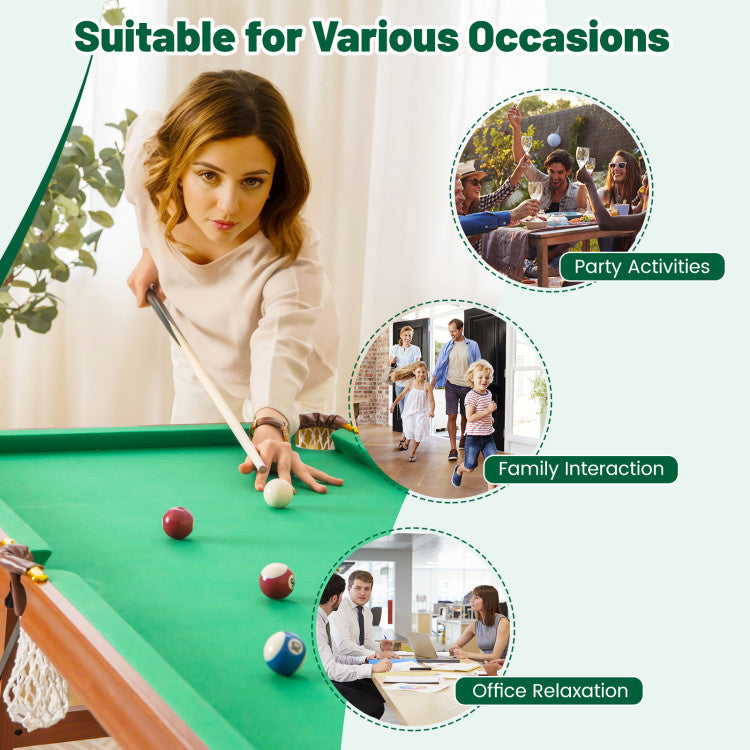 Hooya Imp.& Exp. - Folding Portable Billiards Table Game Set with Adjustable Foot Levelers